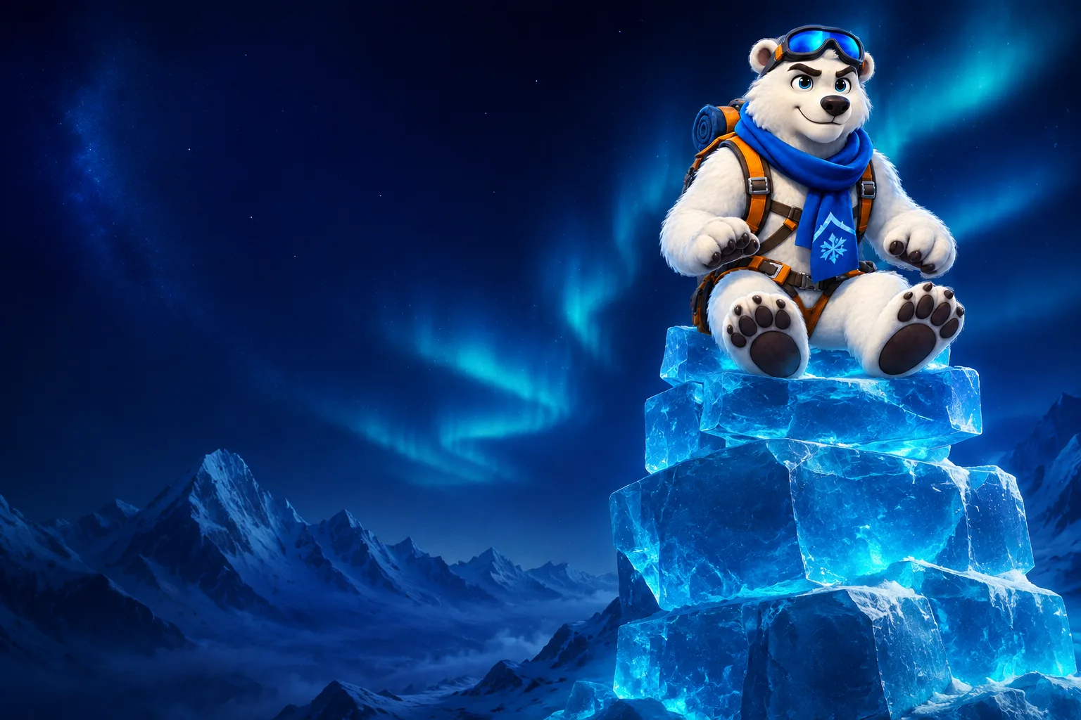 Nilo, o urso polar, sentado em sua torre de gelo